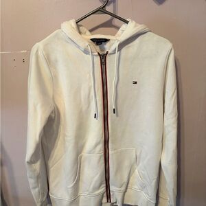 White Zip- Up Hoodie from Tommy Hilfiger size Large (fits like Medium)